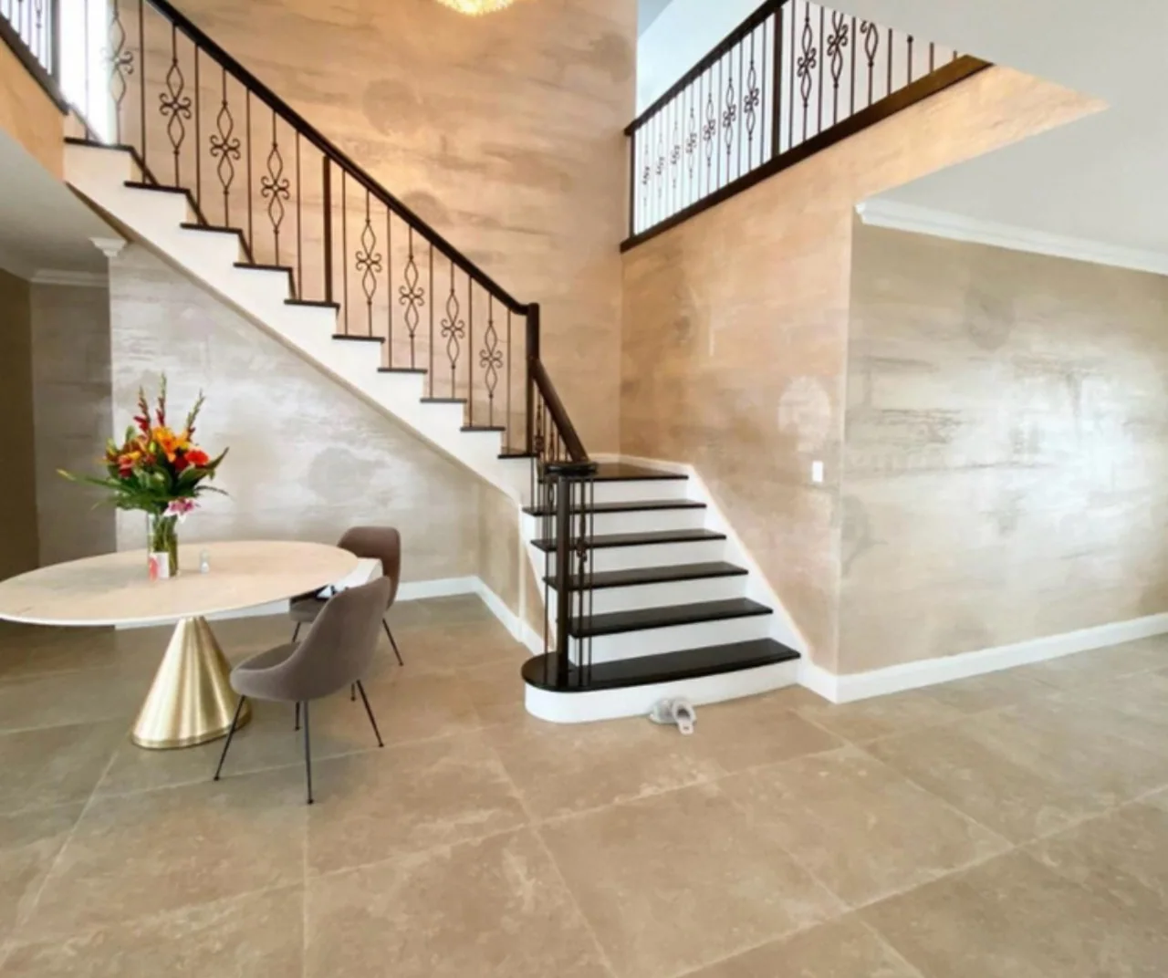 Interior staircase and wall finishes